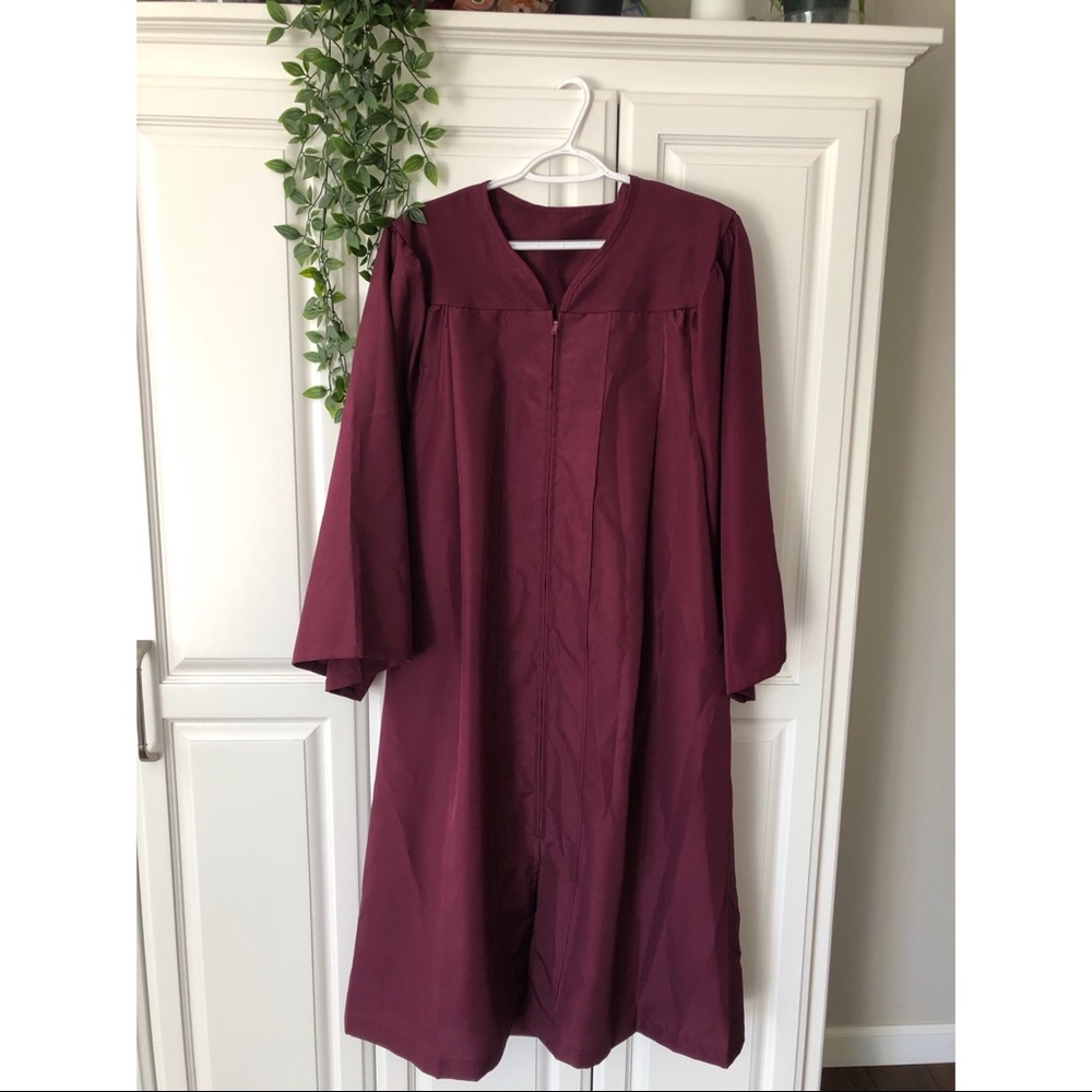 Burgundy graduation gown